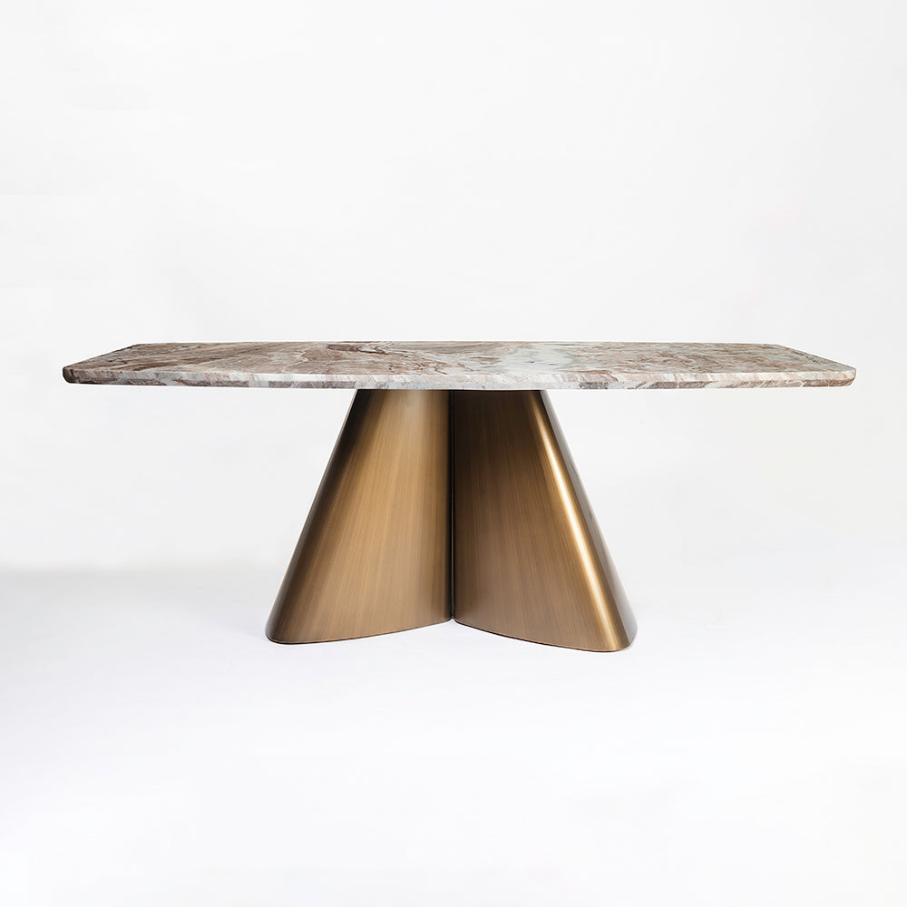 Chrome Marbel Dining Table with Iron