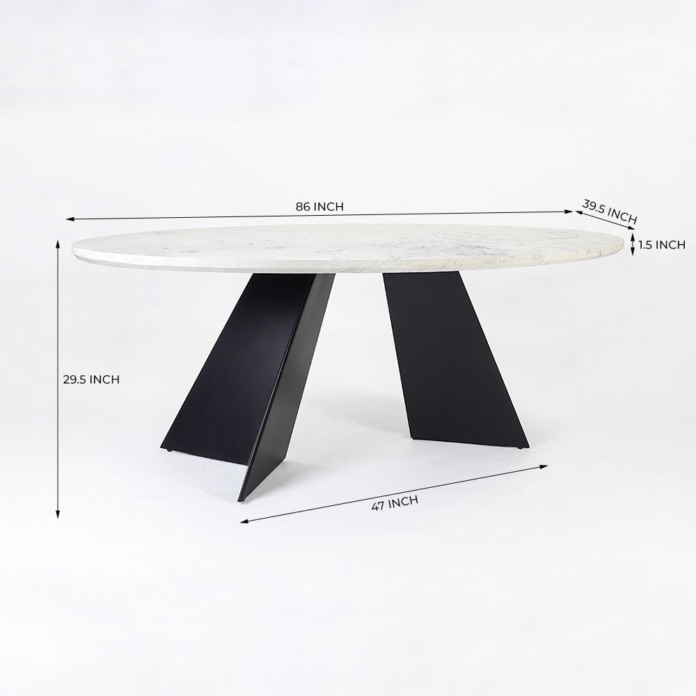 Bootsy Marbel Dining Table with Iron