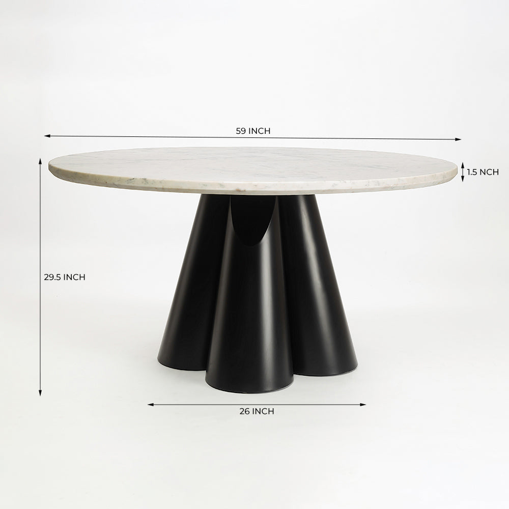 Duster Marbel Dining Table with Iron