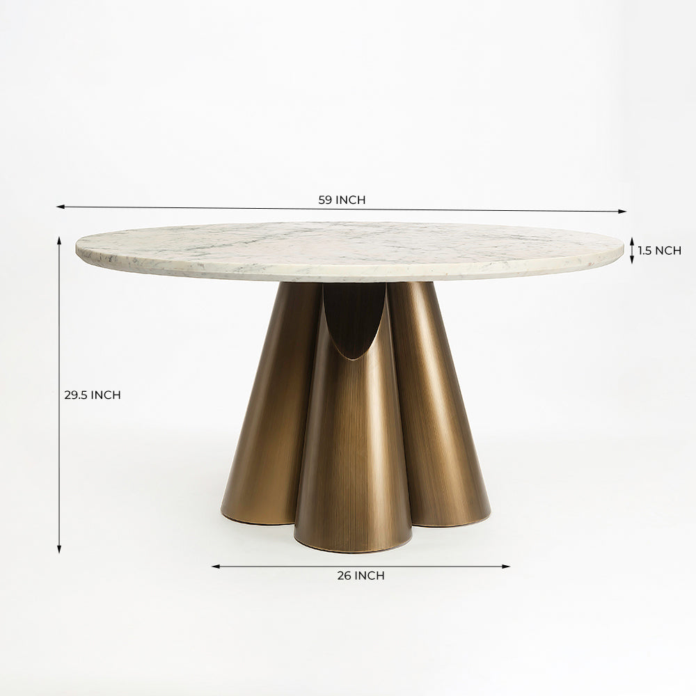 Duster Marbel Dining Table with Iron