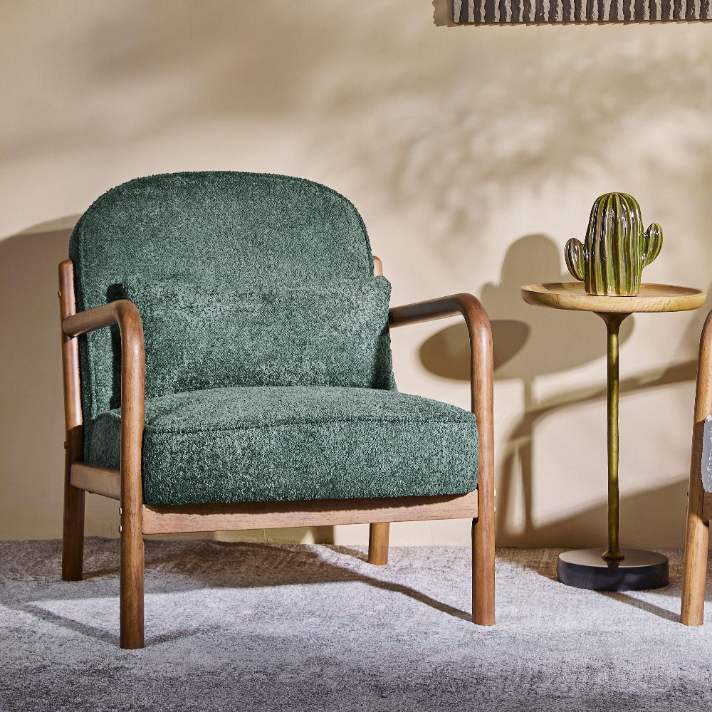 Dew Nostalgia Rubberwood Armchair- Cotton