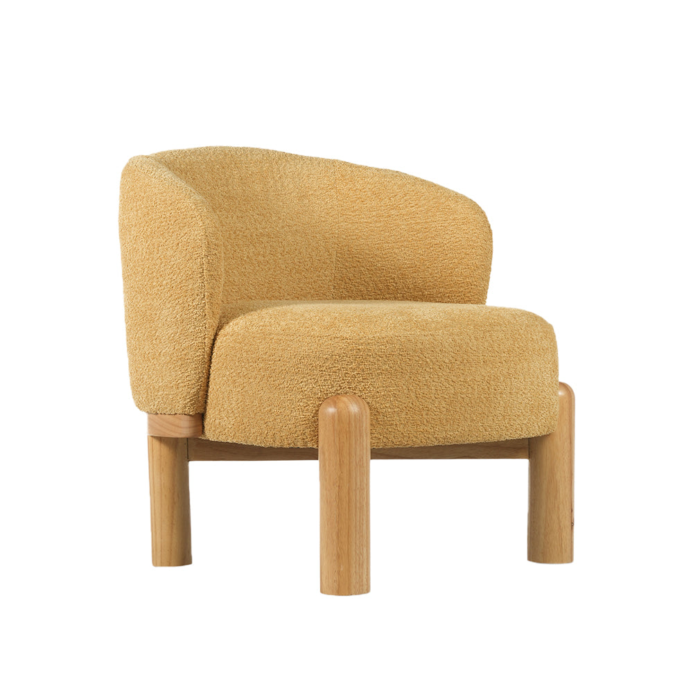 Velour Crest Chenille Wooden Armchair