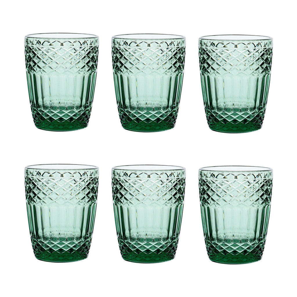 Green Glass Set of 6