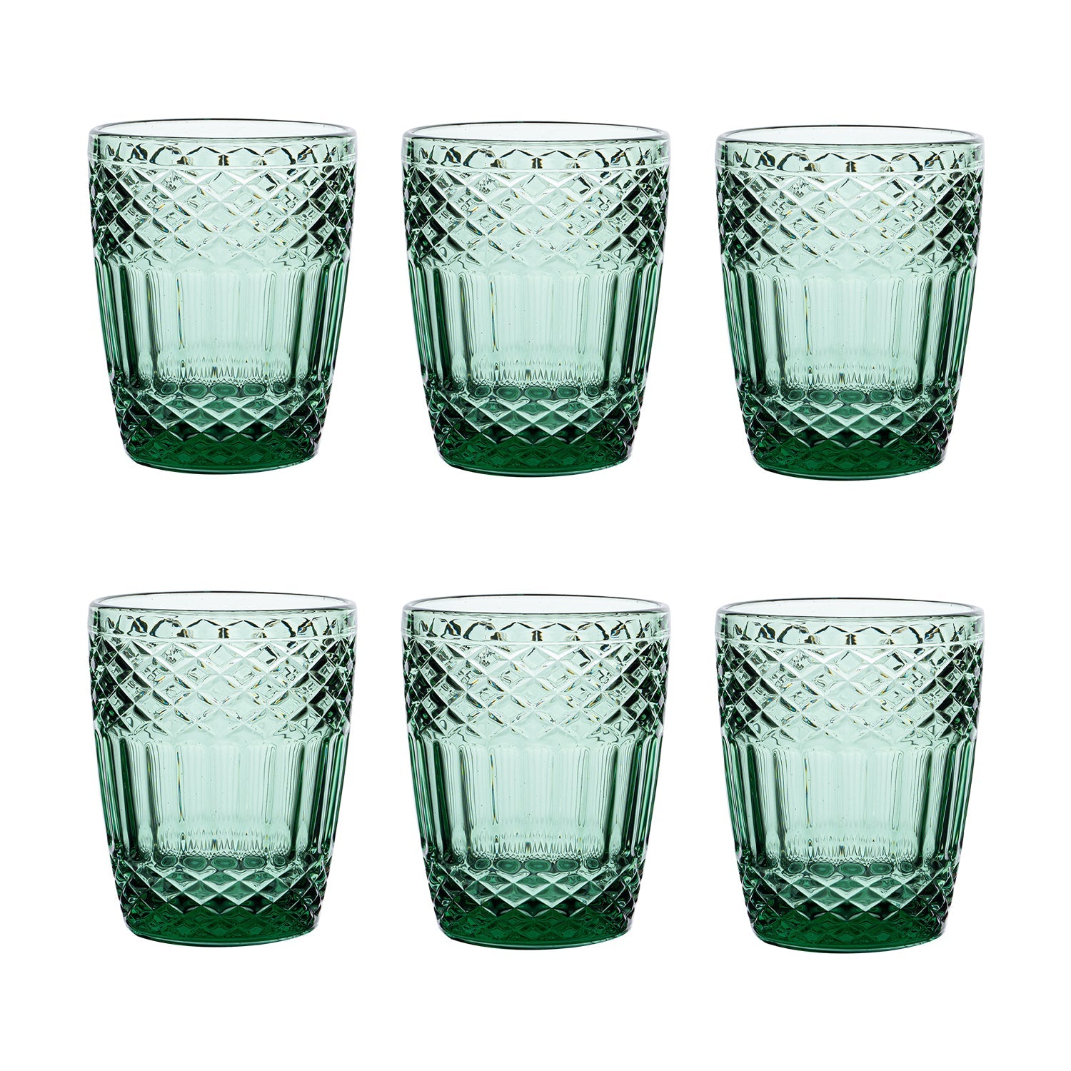 Green Glass Set of 6