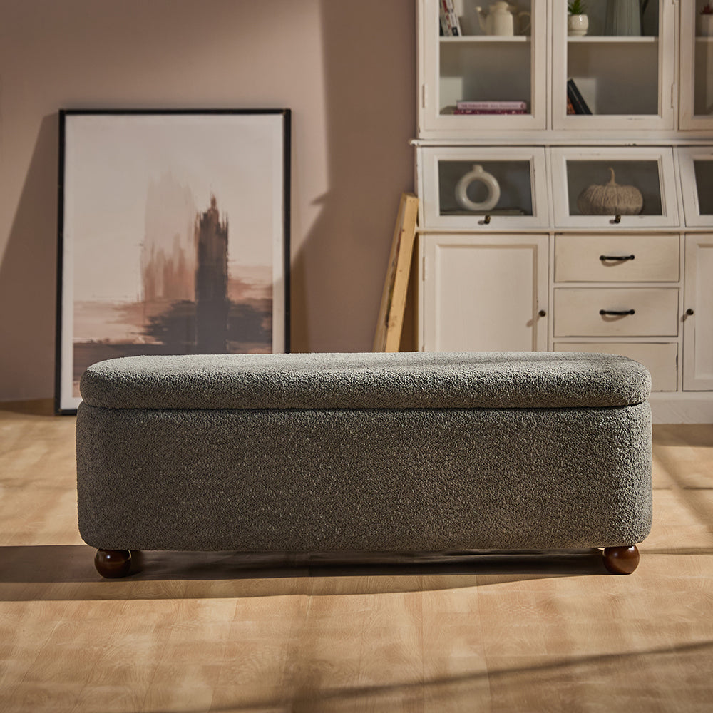 Mavis Cotton Bench with Wood