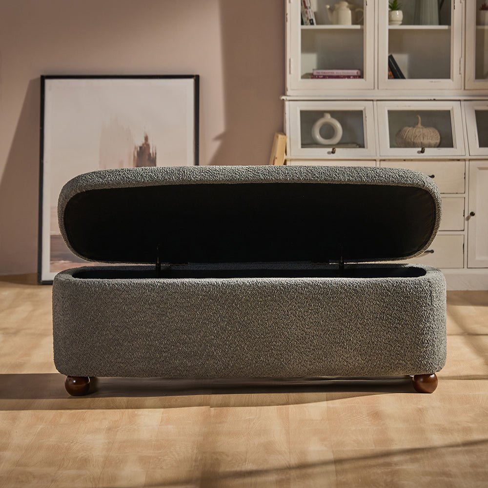 Mavis Cotton Bench with Wood