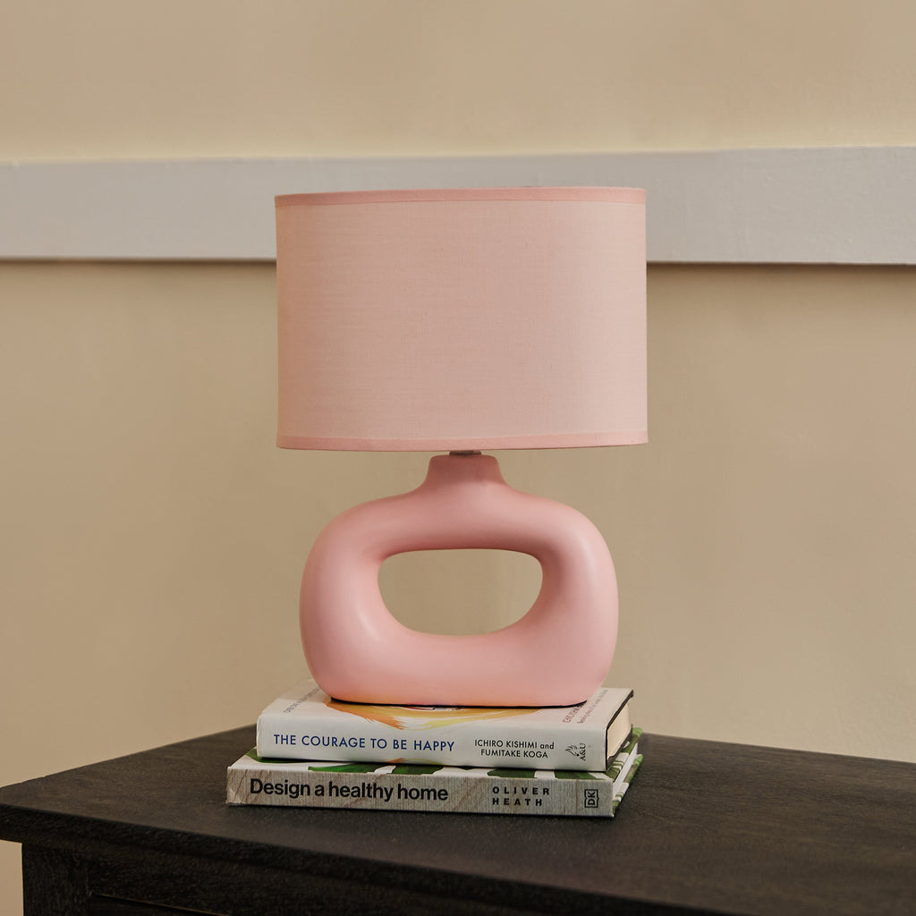 Astral Noir Fabric Shade Ceramic Table Lamp