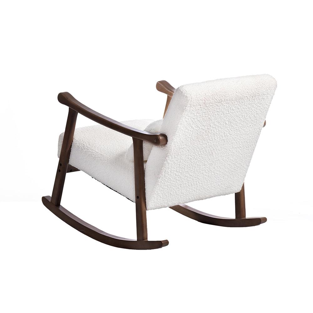 Margaret Rubberwood Rocking Chair- Cotton