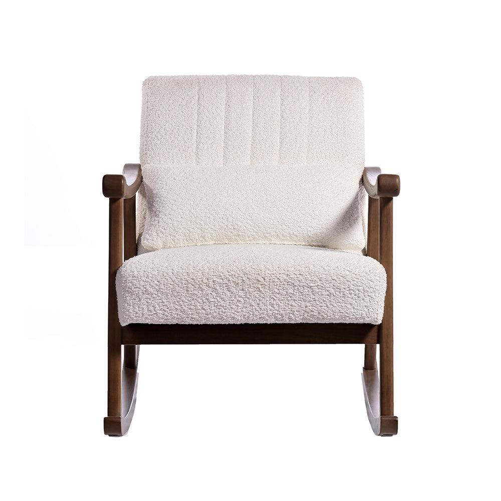 Margaret Rubberwood Rocking Chair- Cotton