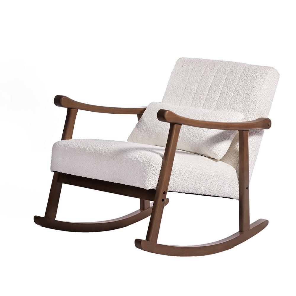 Margaret Rubberwood Rocking Chair- Cotton