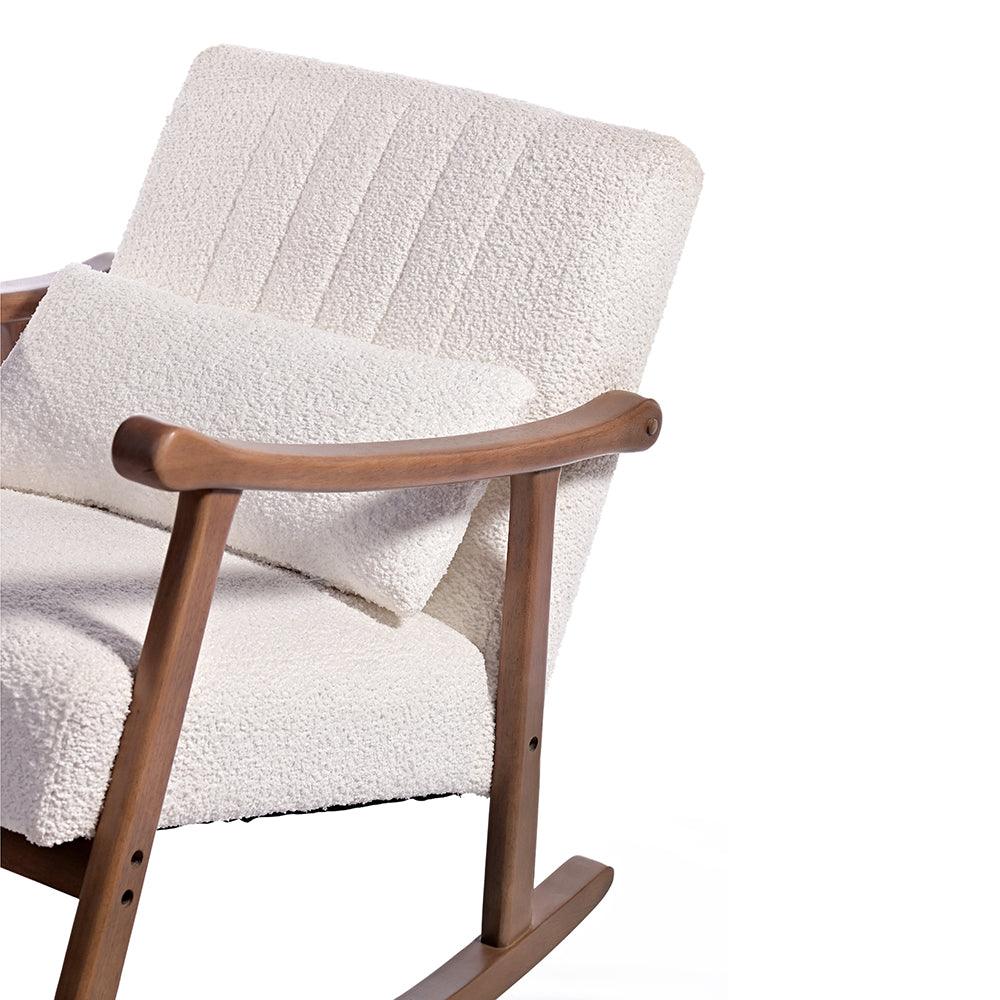 Margaret Rubberwood Rocking Chair- Cotton