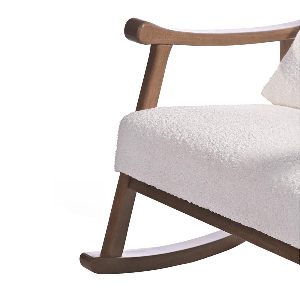 Margaret Rubberwood Rocking Chair- Cotton