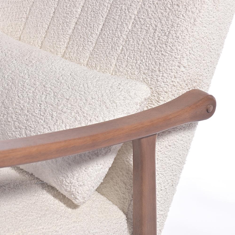 Margaret Rubberwood Rocking Chair- Cotton