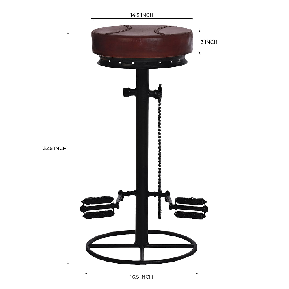 Merelise Bloom Leather Bar Chair