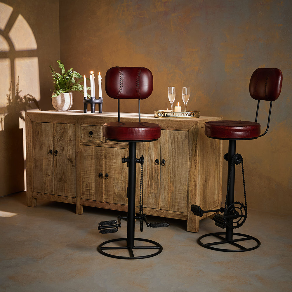 Sylvara Hanz Leather Bar Chair