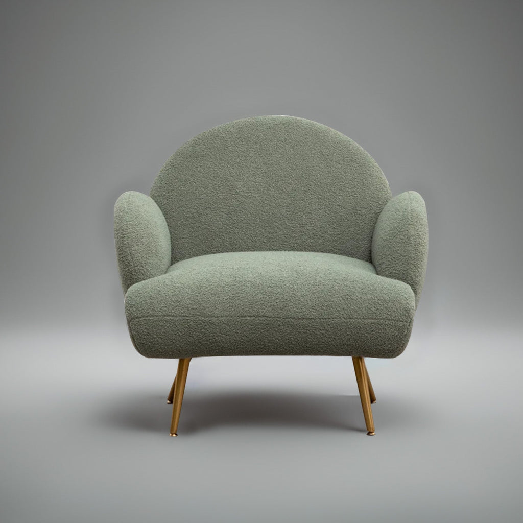 Mellow Loopback Lounge ArmChair in Green Color | Nestroots