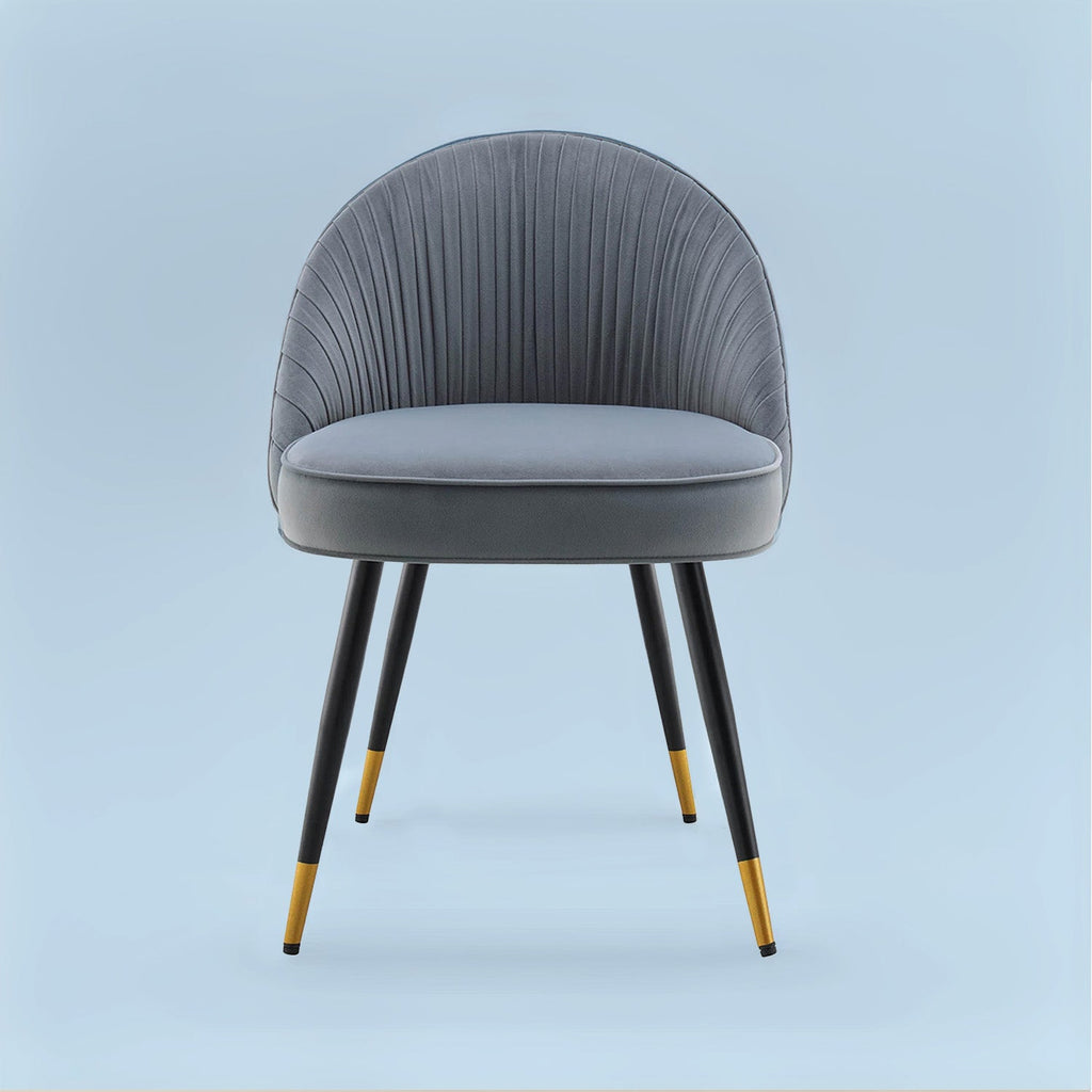 Minimalist Velvet Dining Table Chair Grey