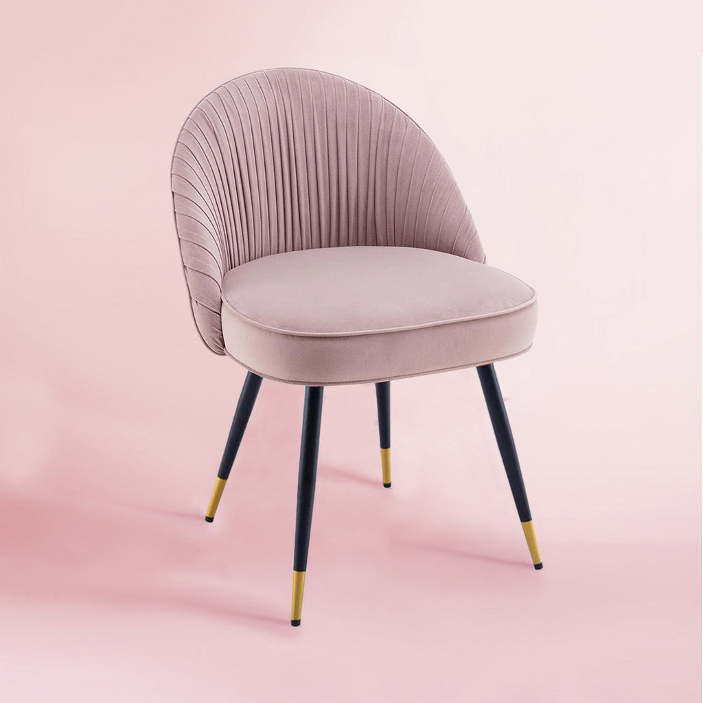 Minimalist Velvet Dining Table Chair Pink