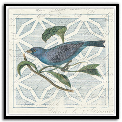 Monument etching Tile ll Blue Bird