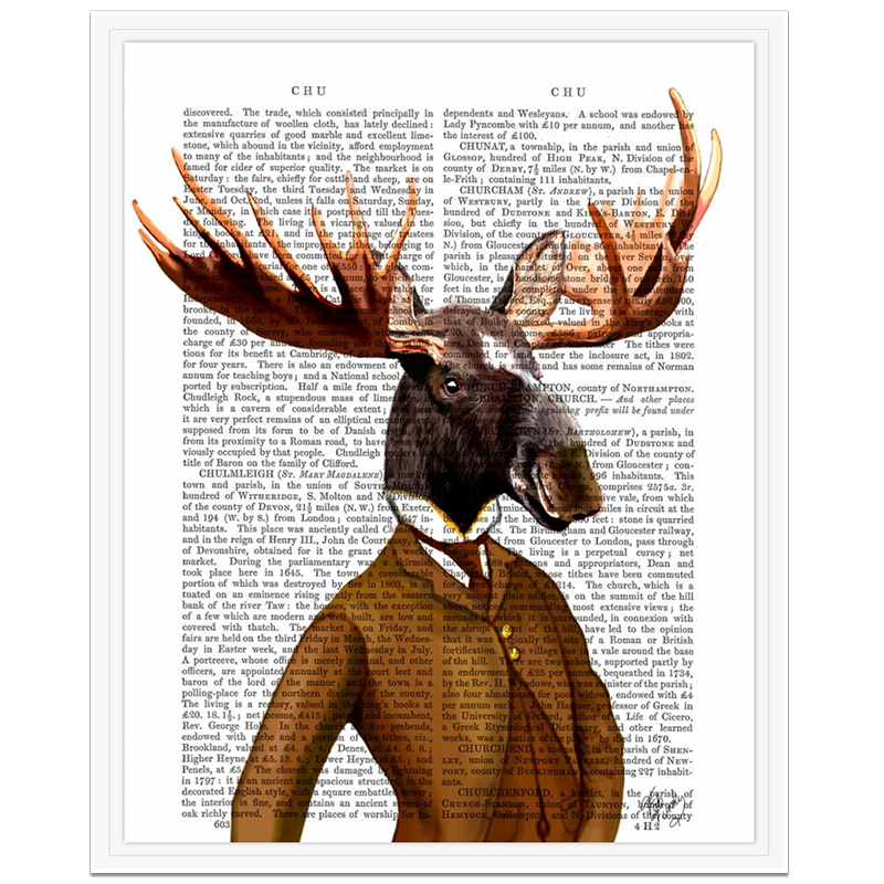 Moose In Suit Portrait