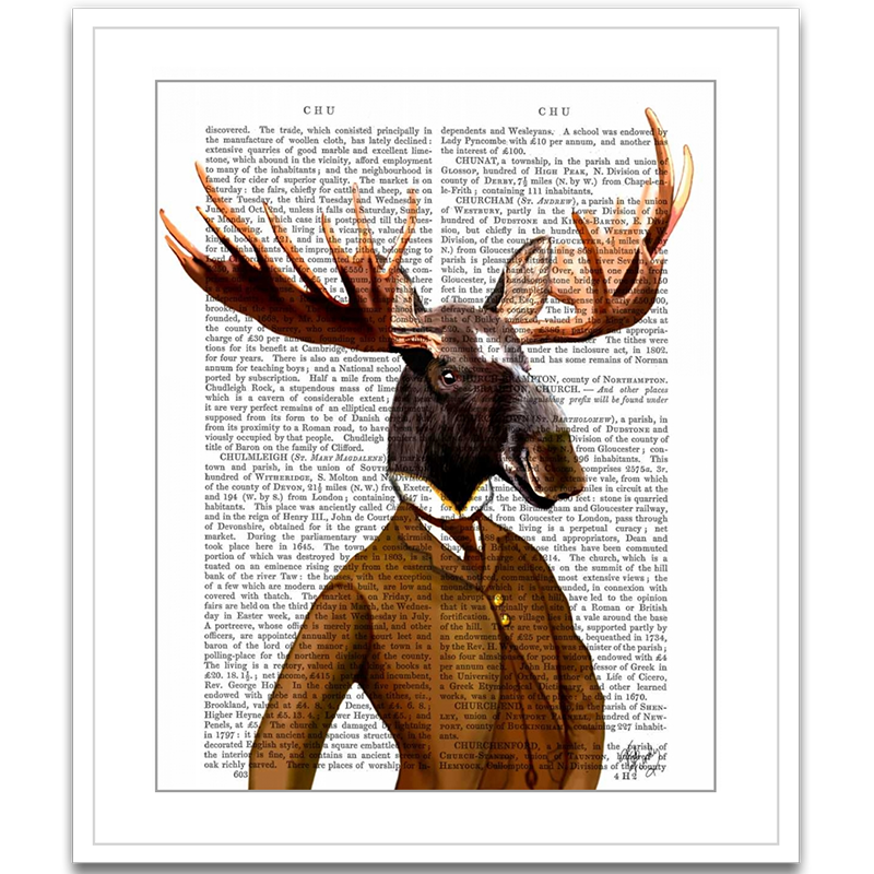 Moose In Suit Portrait