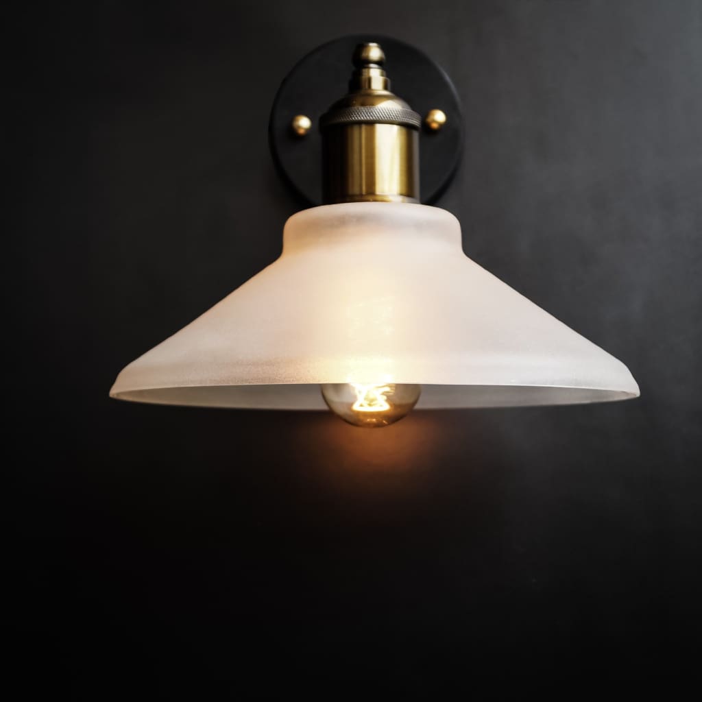 Nordic Conical Glass Wall Sconce Frosted Shade