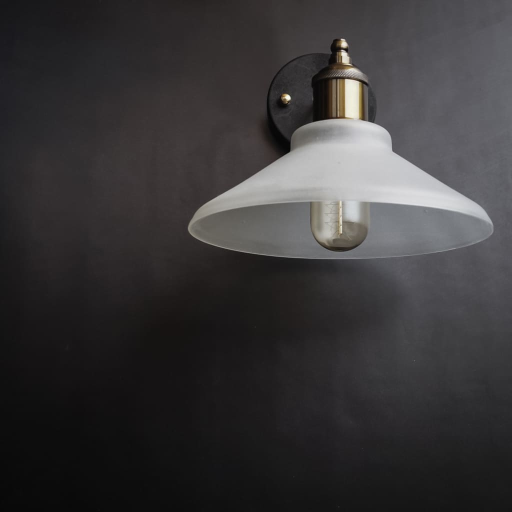 Nordic Conical Glass Wall Sconce Frosted Shade