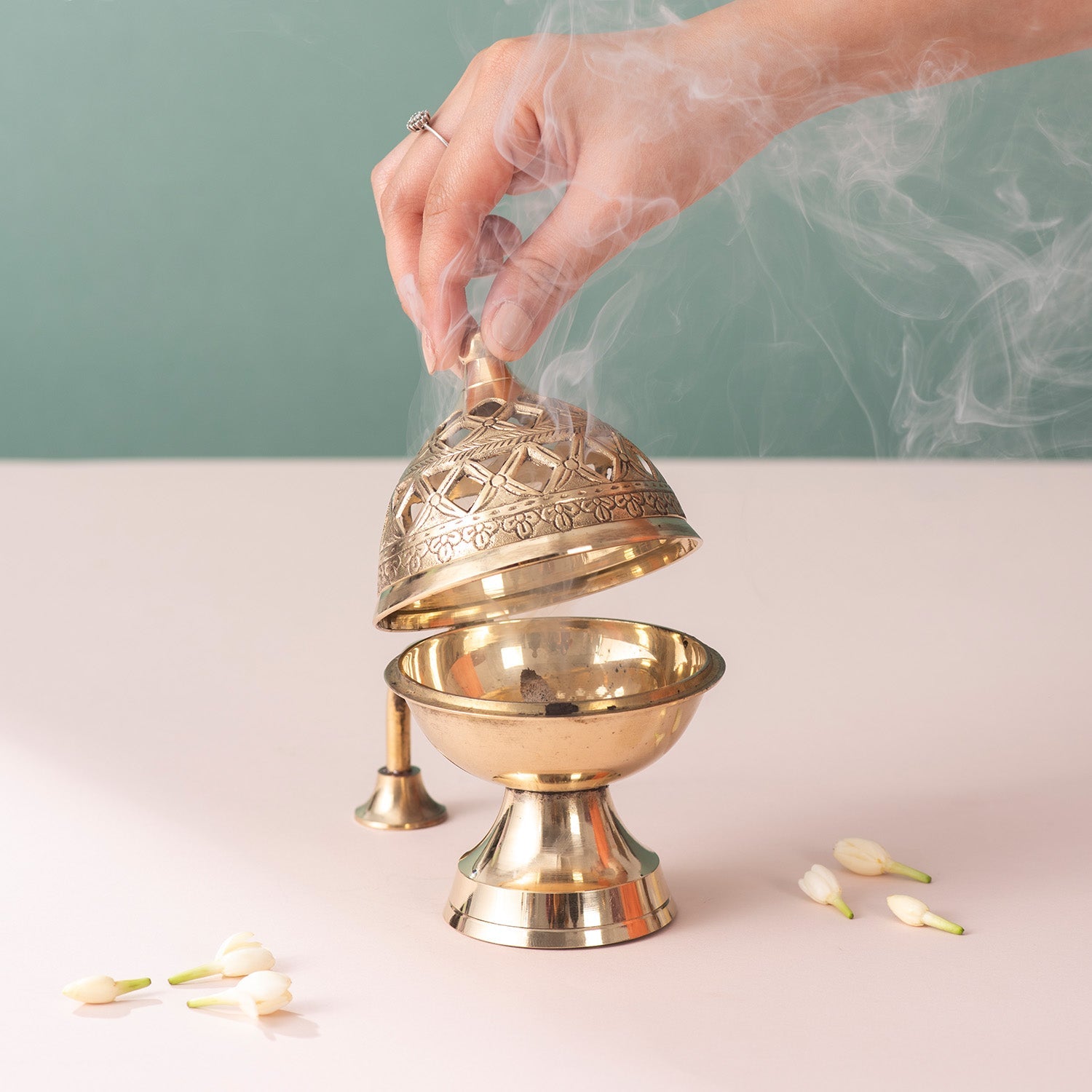 Elegant Brass Dhoop Holder Bowl