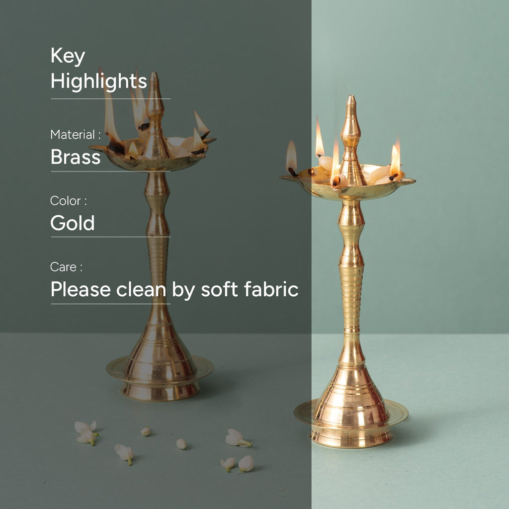 Elegant Brass Candlesticks Diya Stand for Décor Set of 2