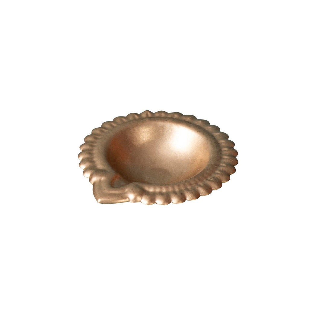 Gold Floral Design Diyas Set of 6