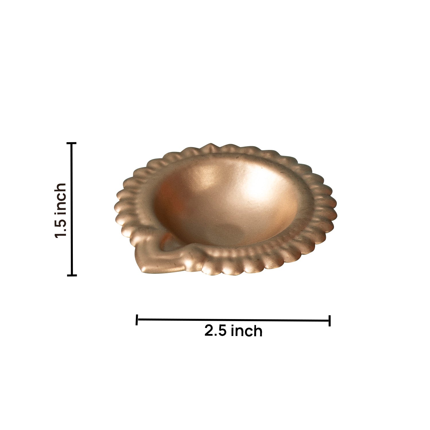 Gold Floral Design Diyas Set of 6