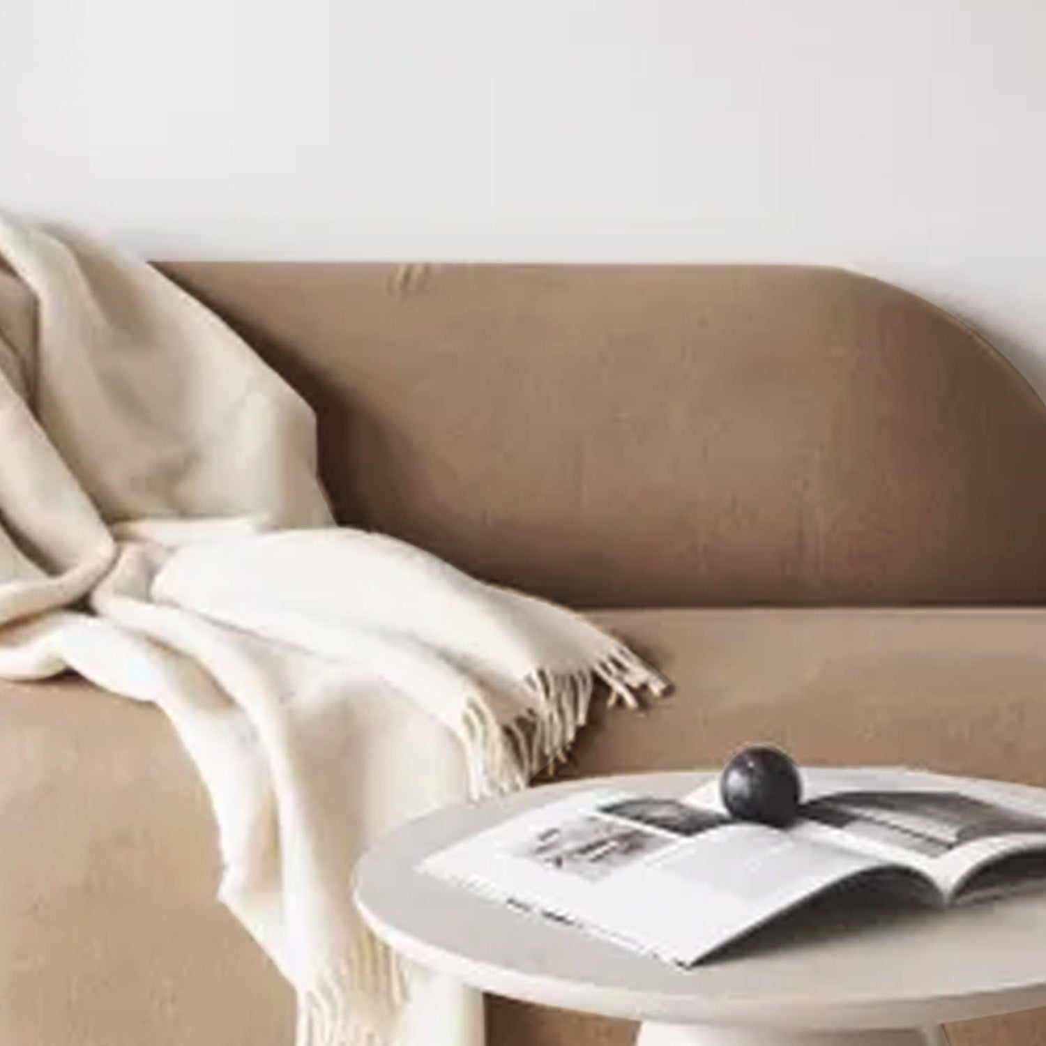 EliteElegance Velvet Two-Seater Sofa Beige