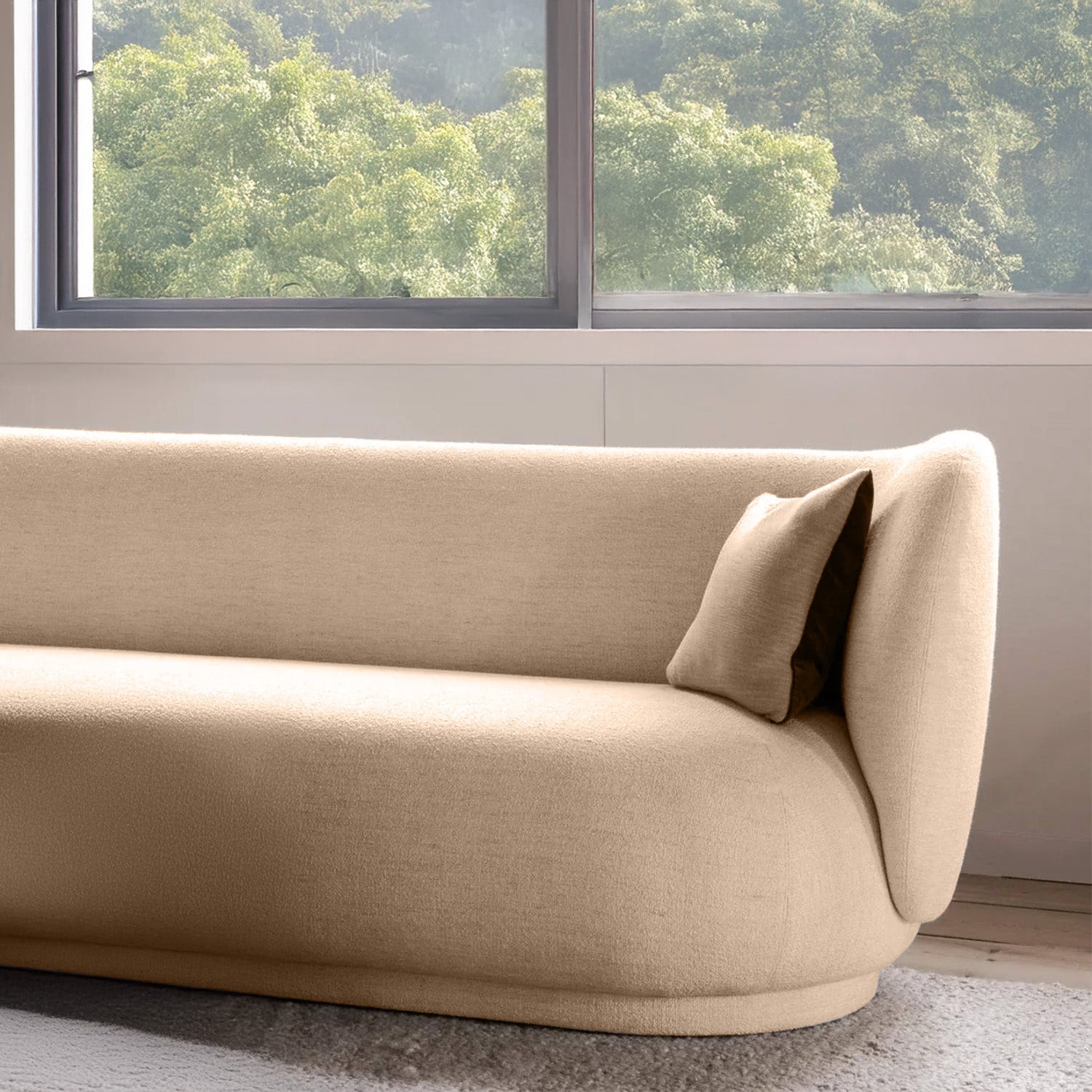 PlushPrestige Sand Suede 3 Seater Sofa