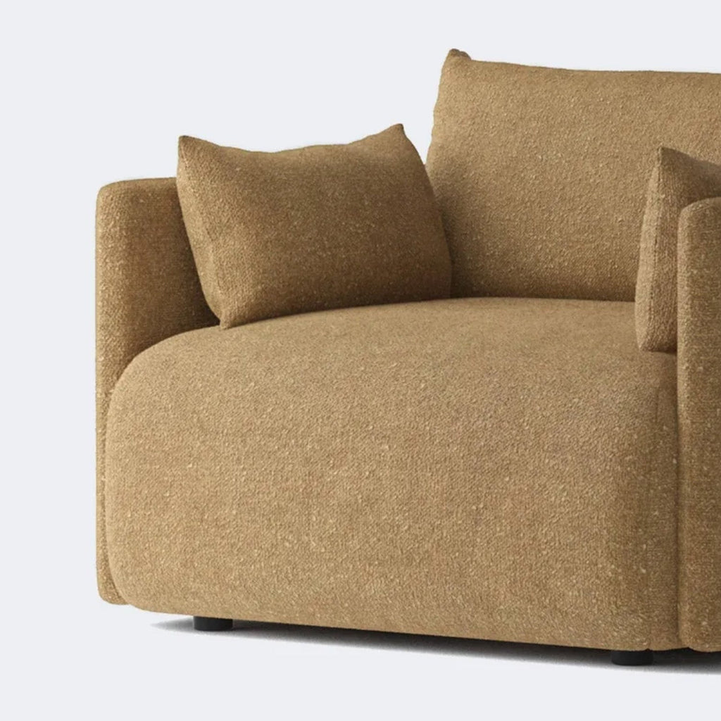 CozyChic Mustard Boucle Accent Sofa