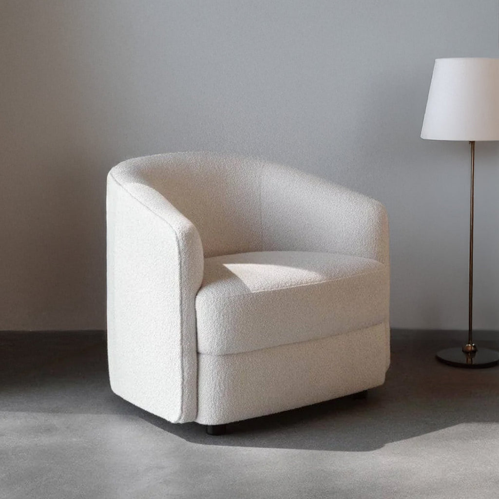 ElegantEnsemble Creme Boucle Sofa