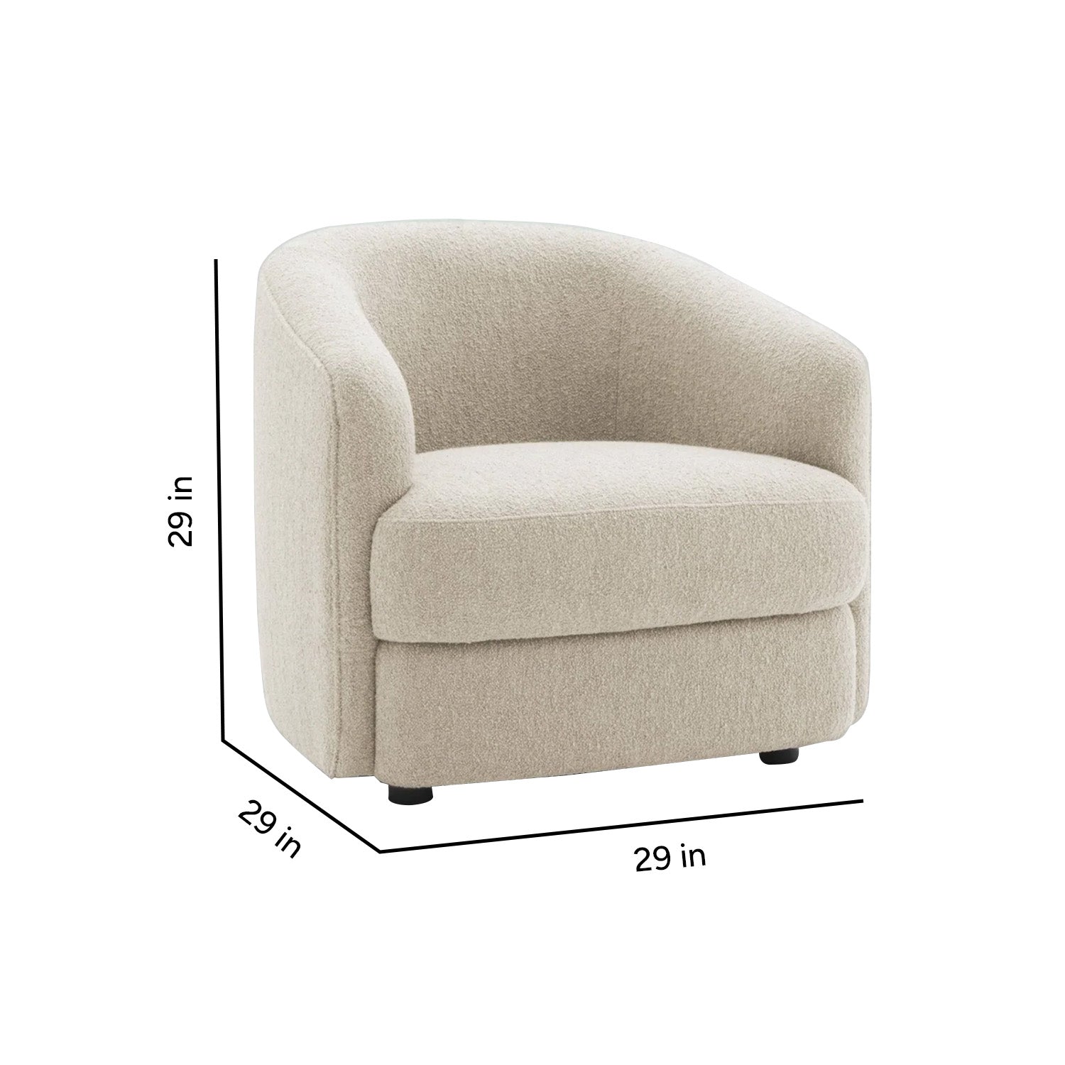 ElegantEnsemble Creme Boucle Sofa