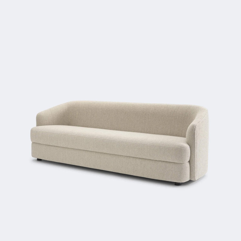 ElegantEnsemble Creme Boucle 3 Seater Sofa