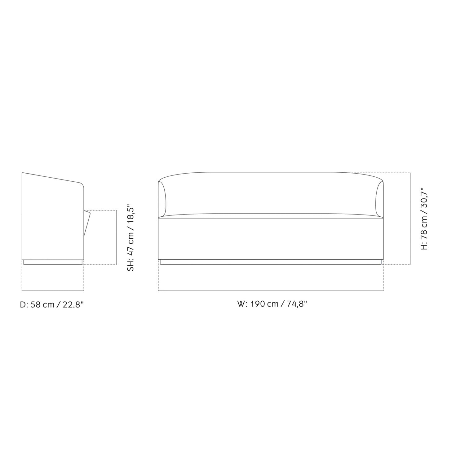 StylishSimplicity Creme 2 Seater Sofa