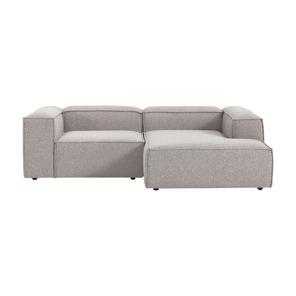 ElegantEdge 2 Seater Boucle Comfortable Dark Grey L Shaped Sofa
