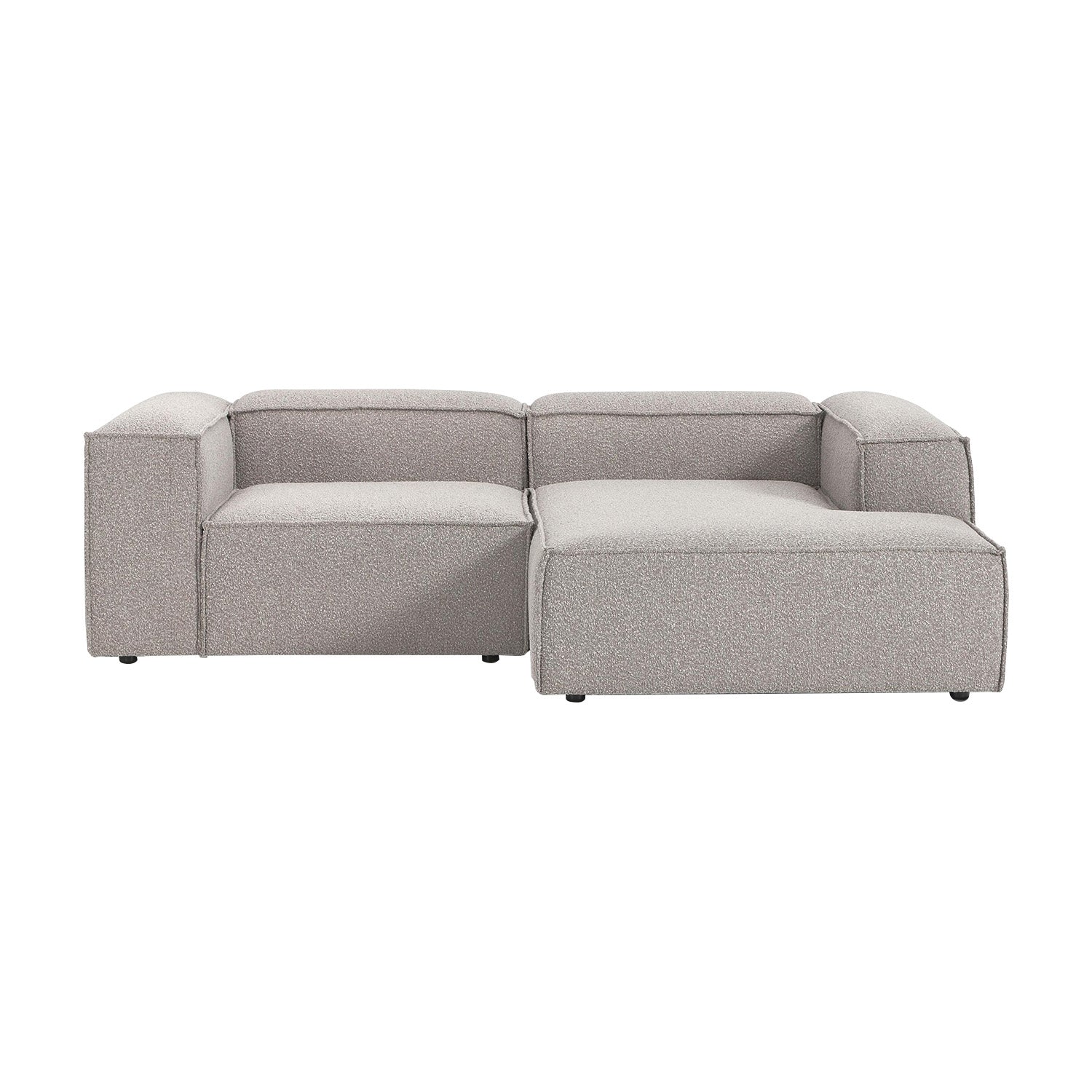 ElegantEdge 2 Seater Boucle Comfortable Dark Grey L Shaped Sofa
