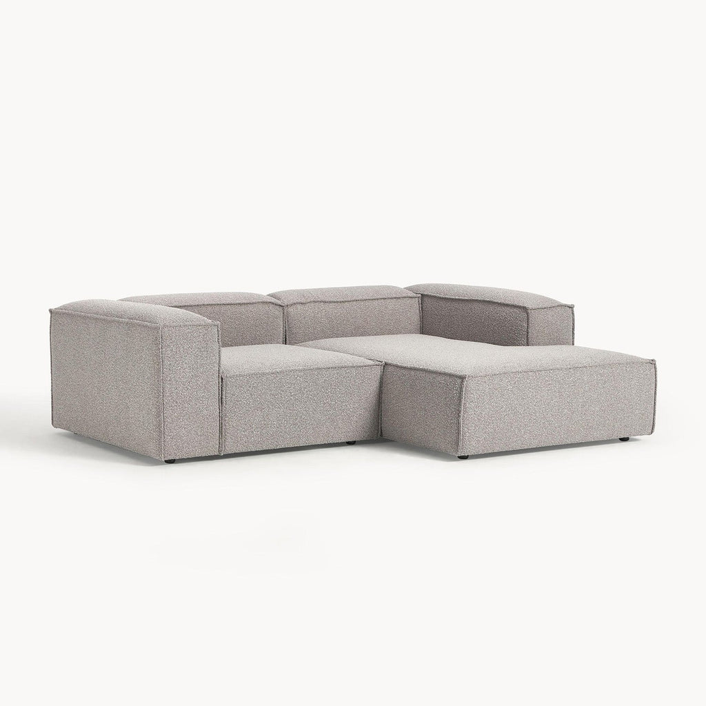 ElegantEdge 2 Seater Boucle Comfortable Dark Grey L Shaped Sofa