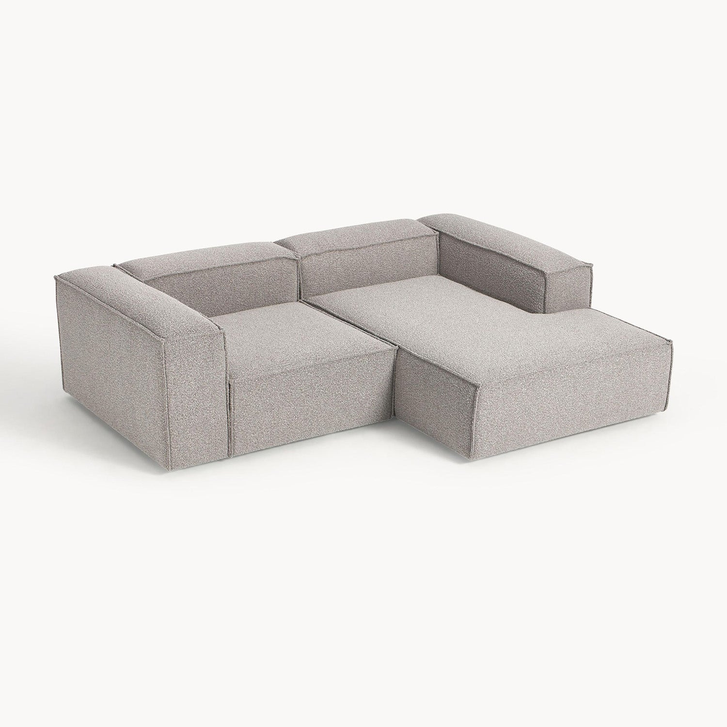 ElegantEdge 2 Seater Boucle Comfortable Dark Grey L Shaped Sofa