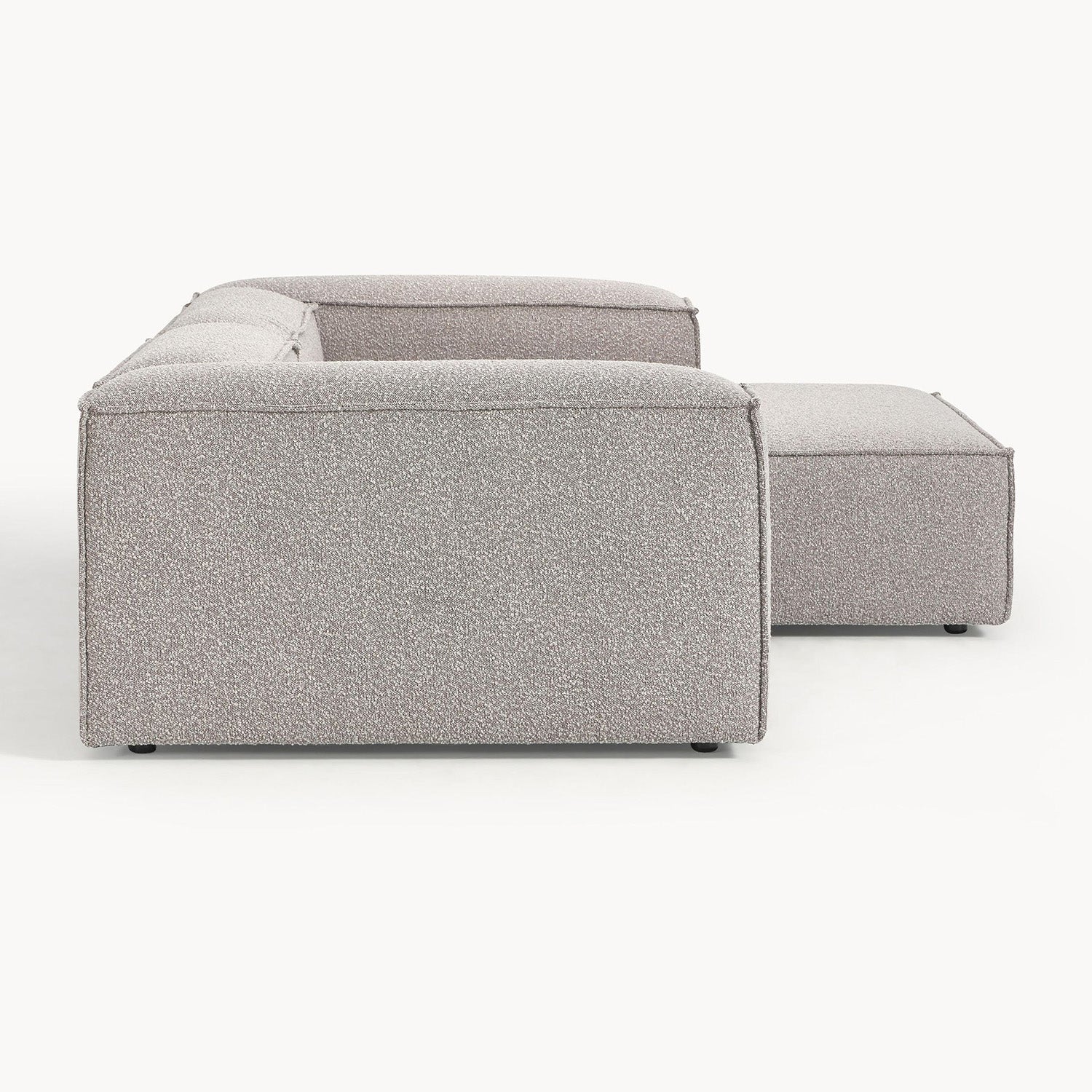 ElegantEdge 2 Seater Boucle Comfortable Dark Grey L Shaped Sofa