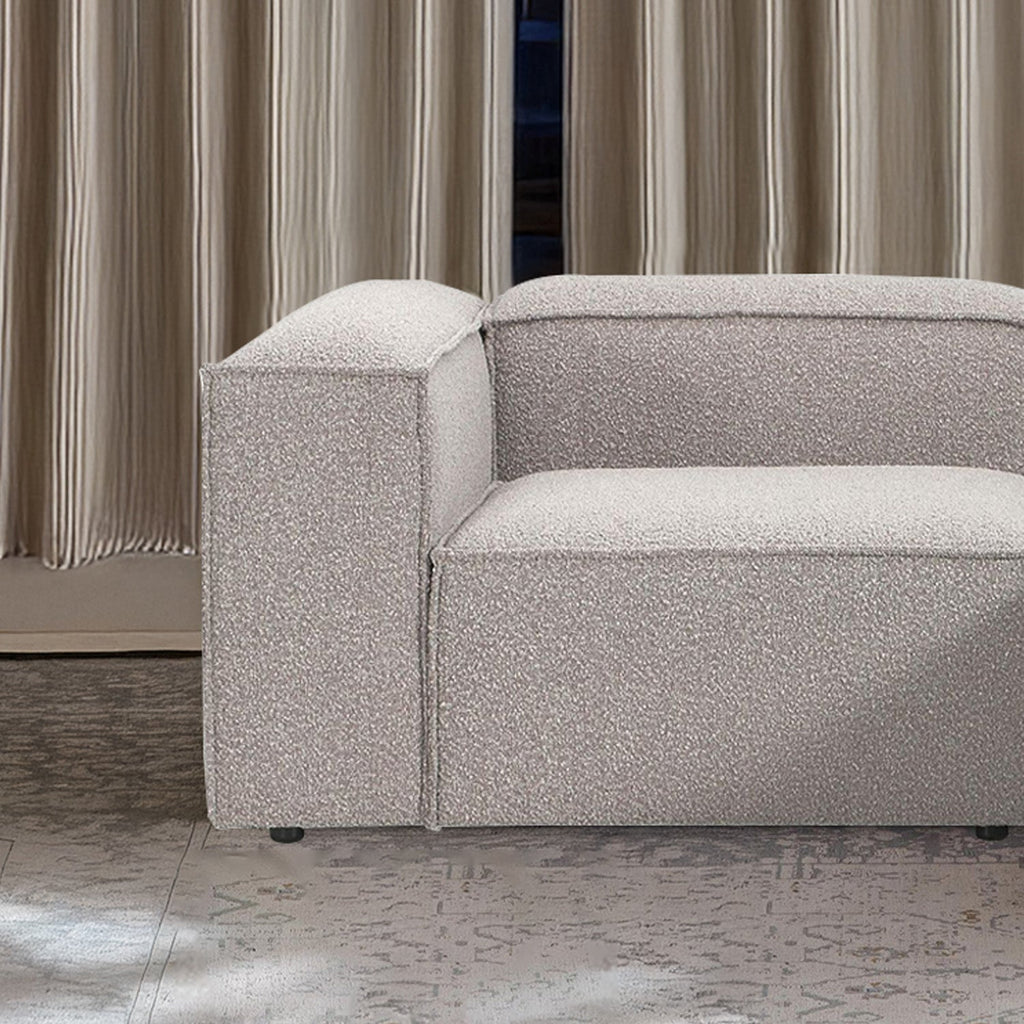 ElegantEdge 2 Seater Boucle Comfortable Dark Grey L Shaped Sofa