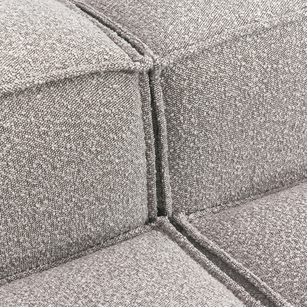 ElegantEdge 2 Seater Boucle Comfortable Dark Grey L Shaped Sofa