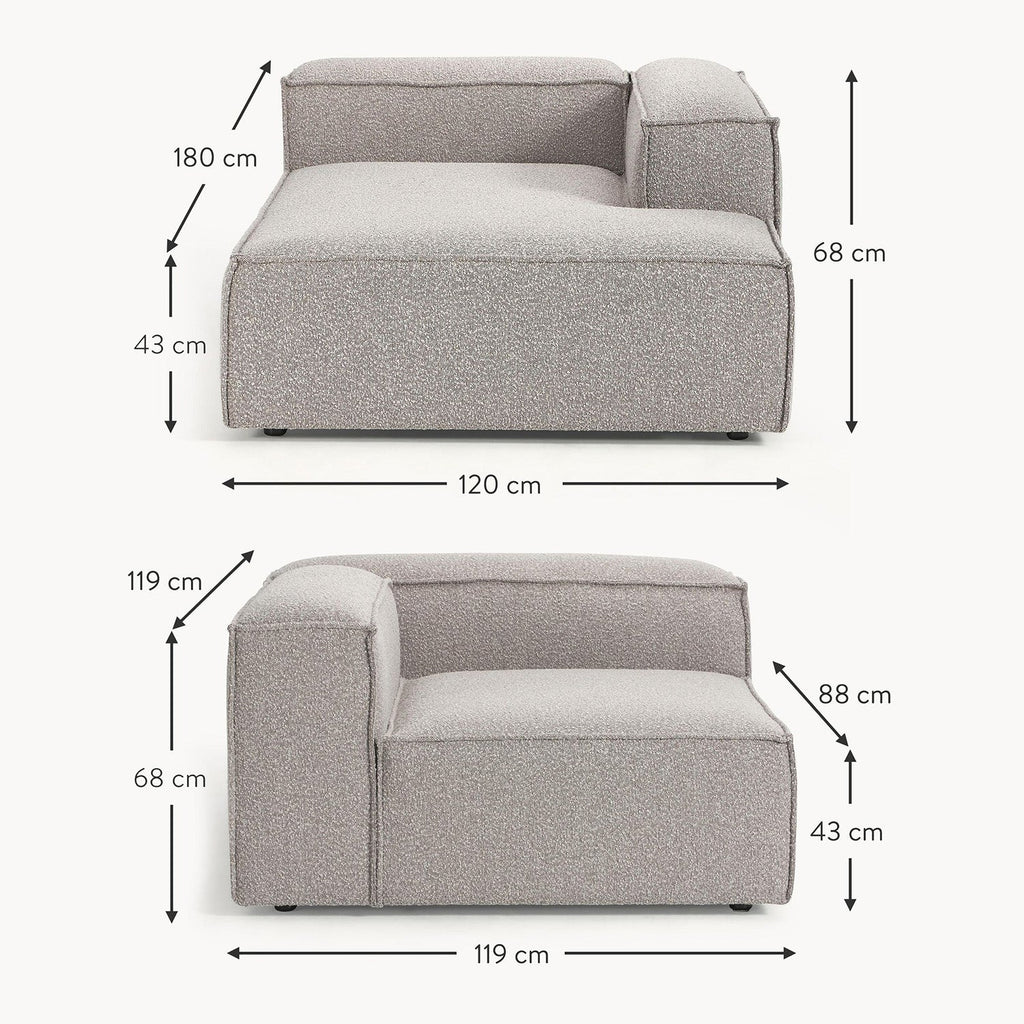 ElegantEdge 2 Seater Boucle Comfortable Dark Grey L Shaped Sofa