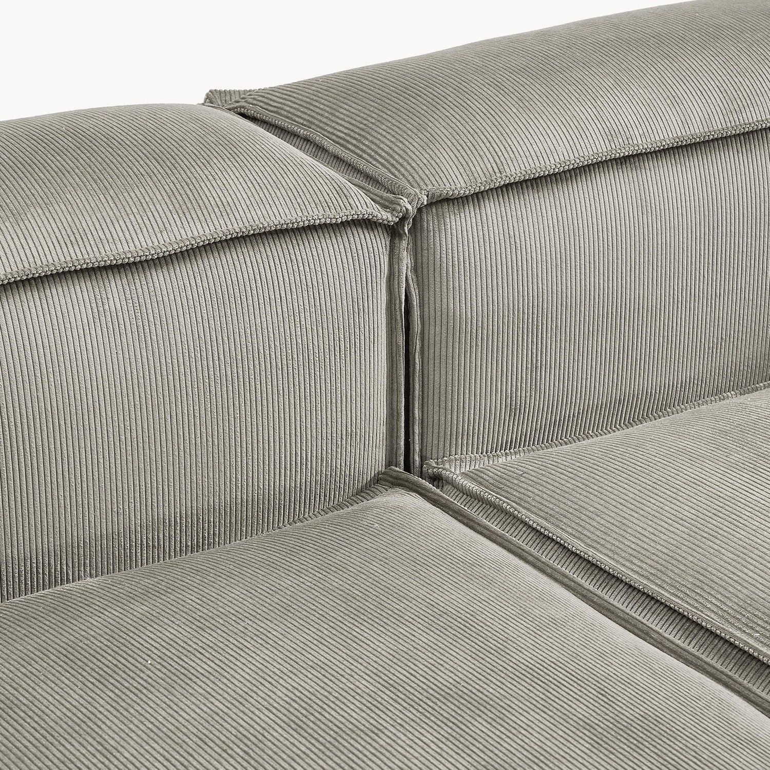 ElegantEdge 2 Seater Versatile Corduroy Grey L Shaped Sofa