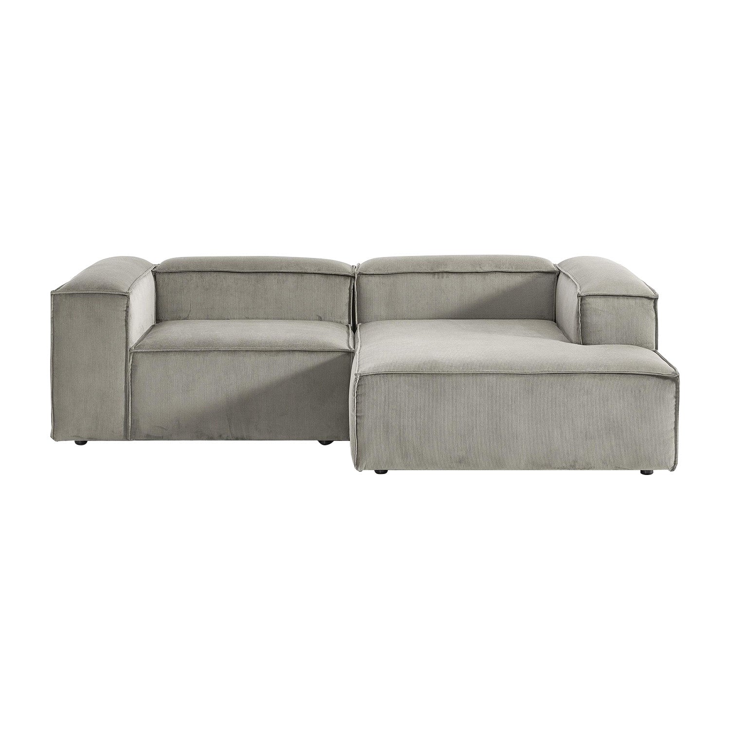 ElegantEdge 2 Seater Versatile Corduroy Grey L Shaped Sofa