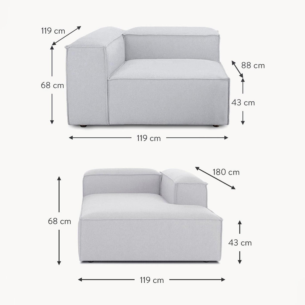 ElegantEdge 2 Seater Versatile, Comfortable Grey L Shaped Sofa