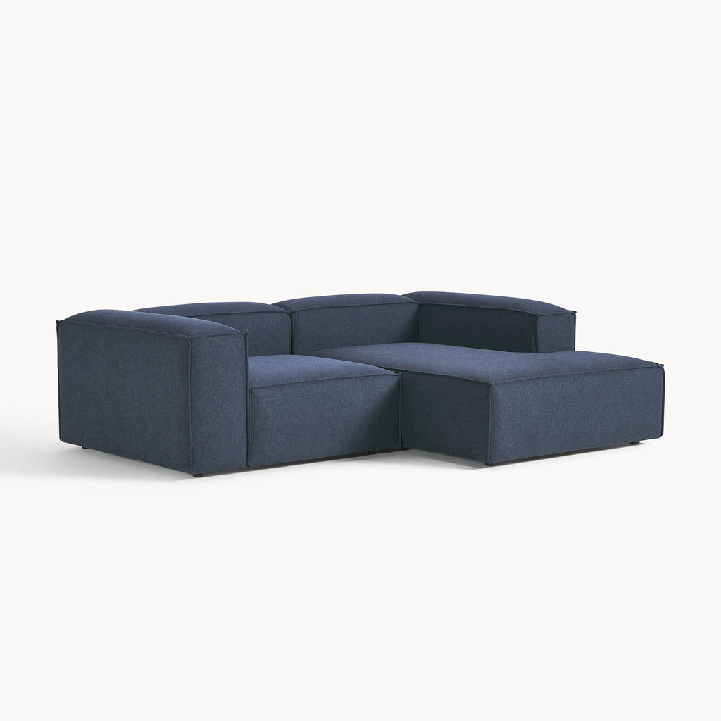 ElegantEdge 2 Seater Versatile, Comfortable Navy Blue L Shaped Sofa